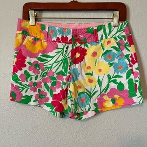 Lilly Pulitzer Bold Floral Cotton Shorts in Pink, Green, Yellow, Blue